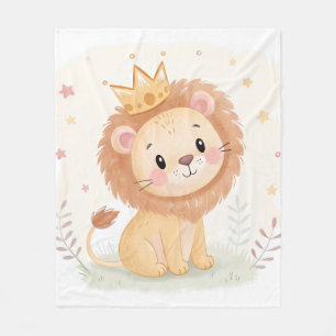 Baby Lion Nursery –Söt djurtryck för barnrum Fleecefilt