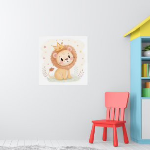 Baby Lion Nursery –Söt djurtryck för barnrum Poster