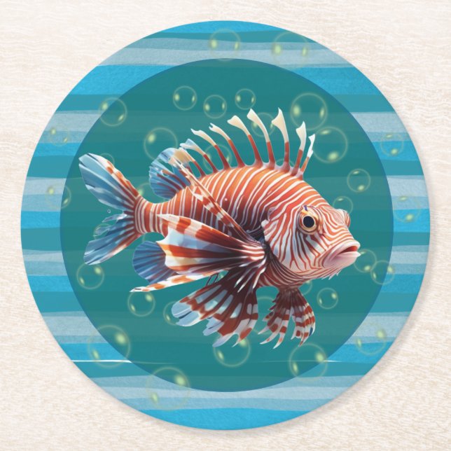 Baby Lionfish Paper Coasters Underlägg Papper Rund (Framsidan)