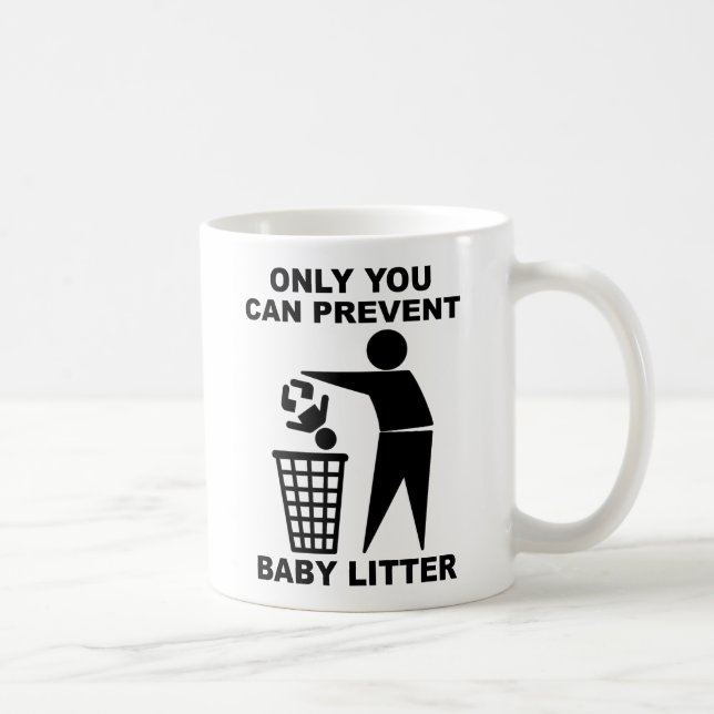 Baby Litter Rolig Mugg Humor (Höger)