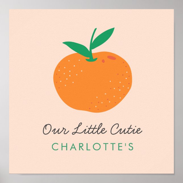 Baby Little Baby Cute Orange Nursary Poster (Framsidan)