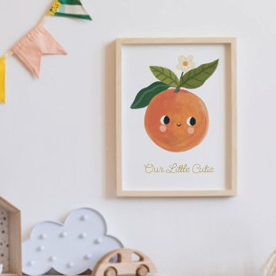 Baby Little Baby Cute Orange Nursary Poster