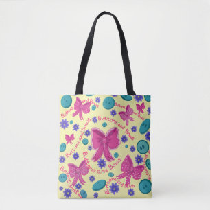 Baby Little Girls Tote Buttons and Bows Tygkasse
