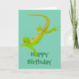 Baby Lizard Birthday Card Kort