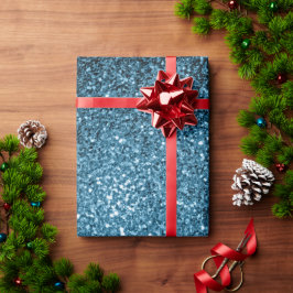 Baby ljusblå falsk glitter gnistrar presentpapper