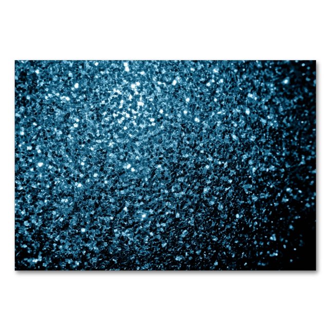 Baby ljusblå falskt glitter gnistrar bordsnummer (Framsidan)