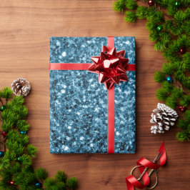 Baby ljusblå falskt glitter gnistrar presentpapper