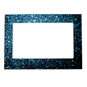 Baby ljusblå faux glitter-brunnar magnetisk fotoram