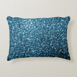 Baby ljusblå faux glitter-brunnar prydnadskudde