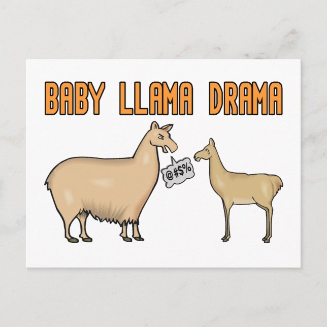 Baby Llama Drama Vykort (Framsida)