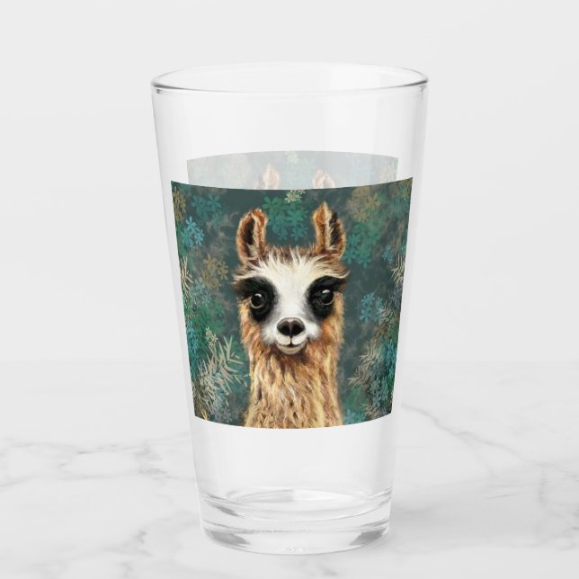 Baby Llama Glass Roligt Glaskopp (Framsida)