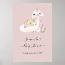 Baby Llama med vit och Rosa Flowers Adsible