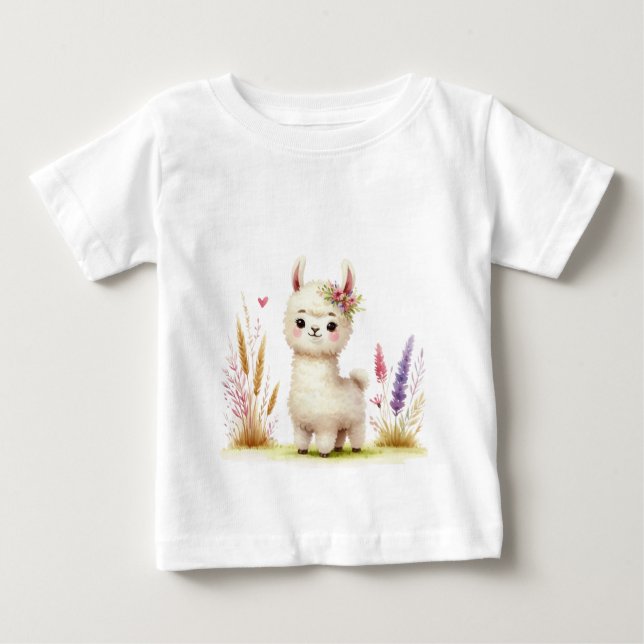 Baby Llama  T Shirt (Framsida)