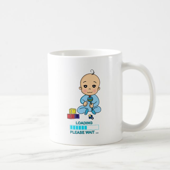 Baby Loading Please Wait Schwangerschaft Geburt Kaffemugg (Höger)