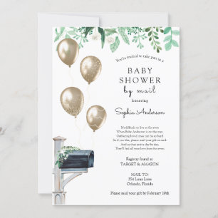 Baby Long Avstånd Shower by Mail Inbjudningar