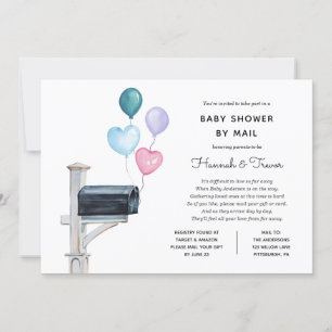 Baby Long Avstånd Shower by Mail Inbjudningar