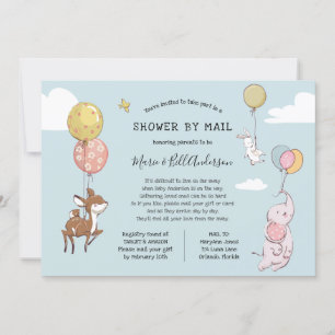 Baby Long Avstånd Shower by Mail Inbjudningar