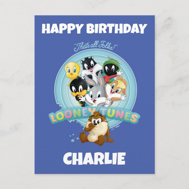 Baby LOONEY TUNES™ Logo | That's All Folks Vykort (Framsida)