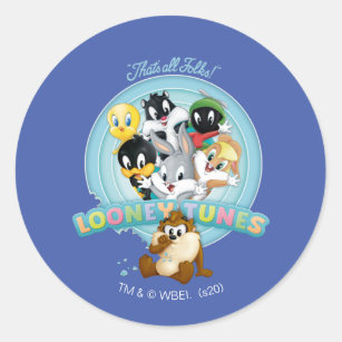Baby Looney Tunes Logotyp   Alla mappar Runt Klistermärke