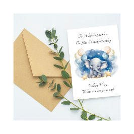 Baby Loss Boy Elephant Birthday Remembrance Card Kort