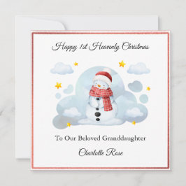 Baby Loss Girl Boy Snögubbe julkort