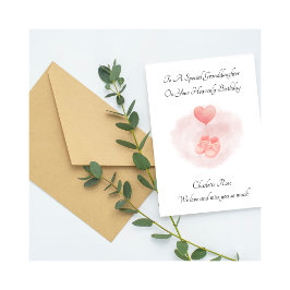 Baby Loss Pink Booties Remembrance Birthday Card Kort