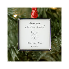 Baby Loss Teddy Bear Memorial Tree Decoration Julgransprydnad Metall