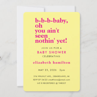 BABY LOVE! Bold Cream Gold Baby Shower Invitation Inbjudningar