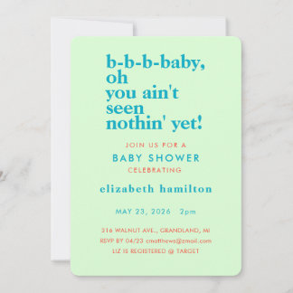 BABY LOVE! Bold Cream Gold Baby Shower Invitation Inbjudningar