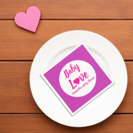 Baby Love Heart Baby Shower Pappersservett