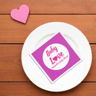 Baby Love Heart Baby Shower Pappersservett