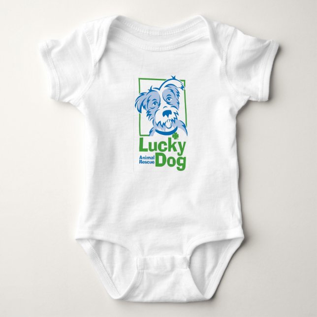 Baby Lucky Hund Bodydräkt T Shirt (Framsida)