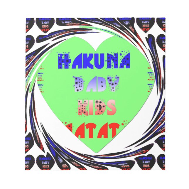 Baby Luminous Hearts Hakuna Matata Baby Kid Design Anteckningsblock (Framsida)