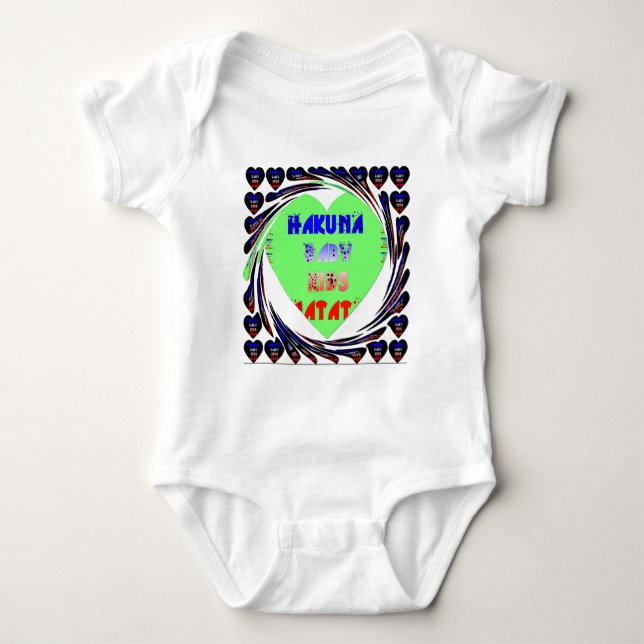 Baby Luminous Hearts Hakuna Matata Baby Kid Design T Shirt (Framsida)