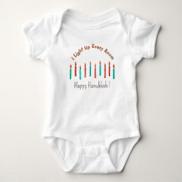Baby Lycklig Hanukkah Candles Cute Funny Baby T Shirt