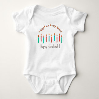 Baby Lycklig Hanukkah Candles Cute Funny Baby T Shirt