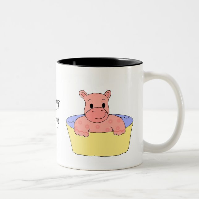Baby Lycklig Hippo Två-Tonad Mugg (Höger)