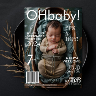 Baby Magazine Birth Notice Meddelande