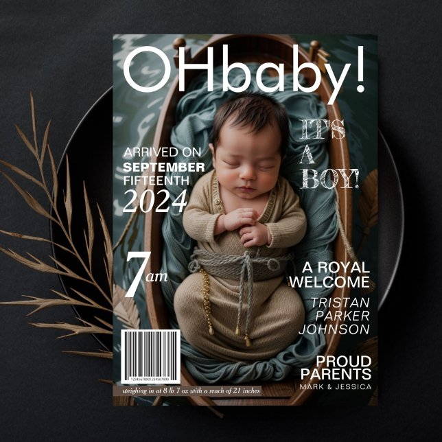 Baby Magazine Birth Notice Meddelande (Skapare uppladdad)