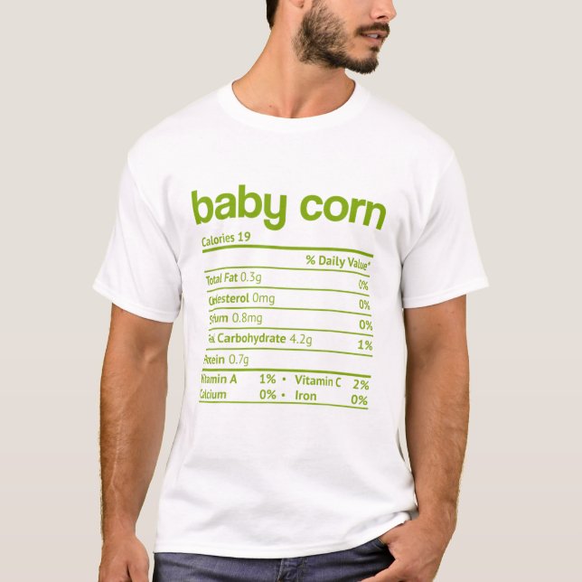 Baby Maj Nutrition Fact Funny Thanksgiving Kristus T Shirt (Framsida)