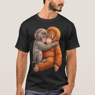 Baby Makak Kramande Plysch Söt Apa Apa T Shirt