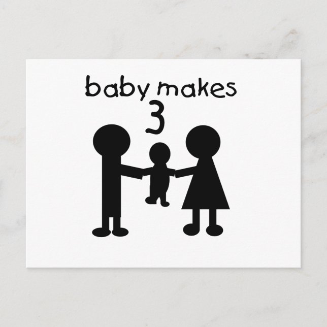 Baby Makes 3 Vykort (Framsida)