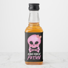Baby Makin'Potion Black Halloween Baby Shower Spritflaskor Etikett