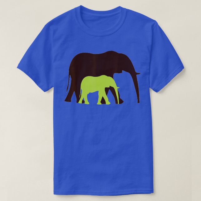 Baby Mamma Elephant Wildlife Safari Jungle Zoo T Shirt (Design framsida)