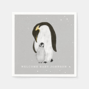 Baby & Mamma Penguin Grått Winter Unisex Baby Show Pappersservett