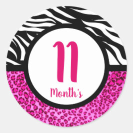 Baby-månatliga stickers runt klistermärke