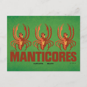 Baby Manticores Retro Grafik Vykort