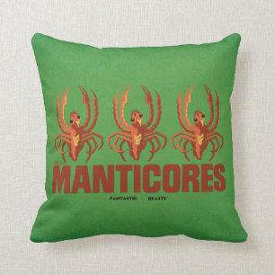 Baby Manticores Vintage Graphic Kudde