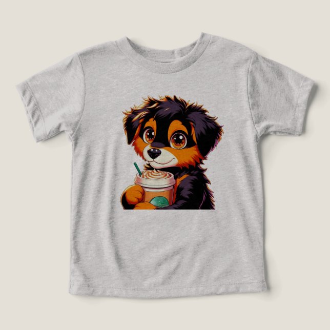 Baby, marionett, kaffe - Mammans favoriter! ☕ 🐶 � T Shirt (Design Framsida)