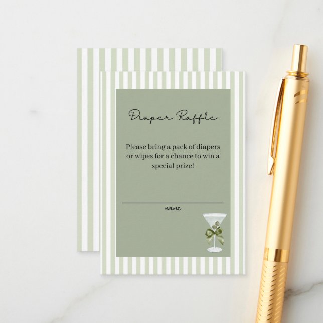 Baby Martini 'tini-one' Diaper Raffle Tilläggskort (Fram/Back In Situ)